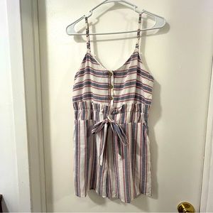 Fashion On Earth Size M red, white, and blue lined romper with elastic waist